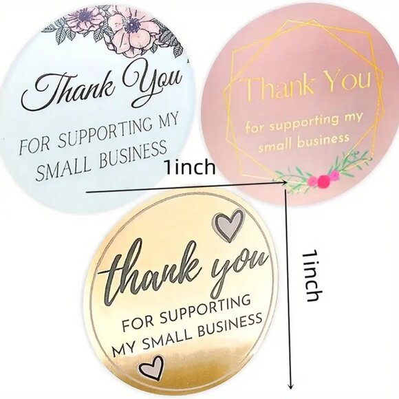 🌺 🌺 🌺 500 - 1 inch Thank You Stickers - Picture 2 of 2